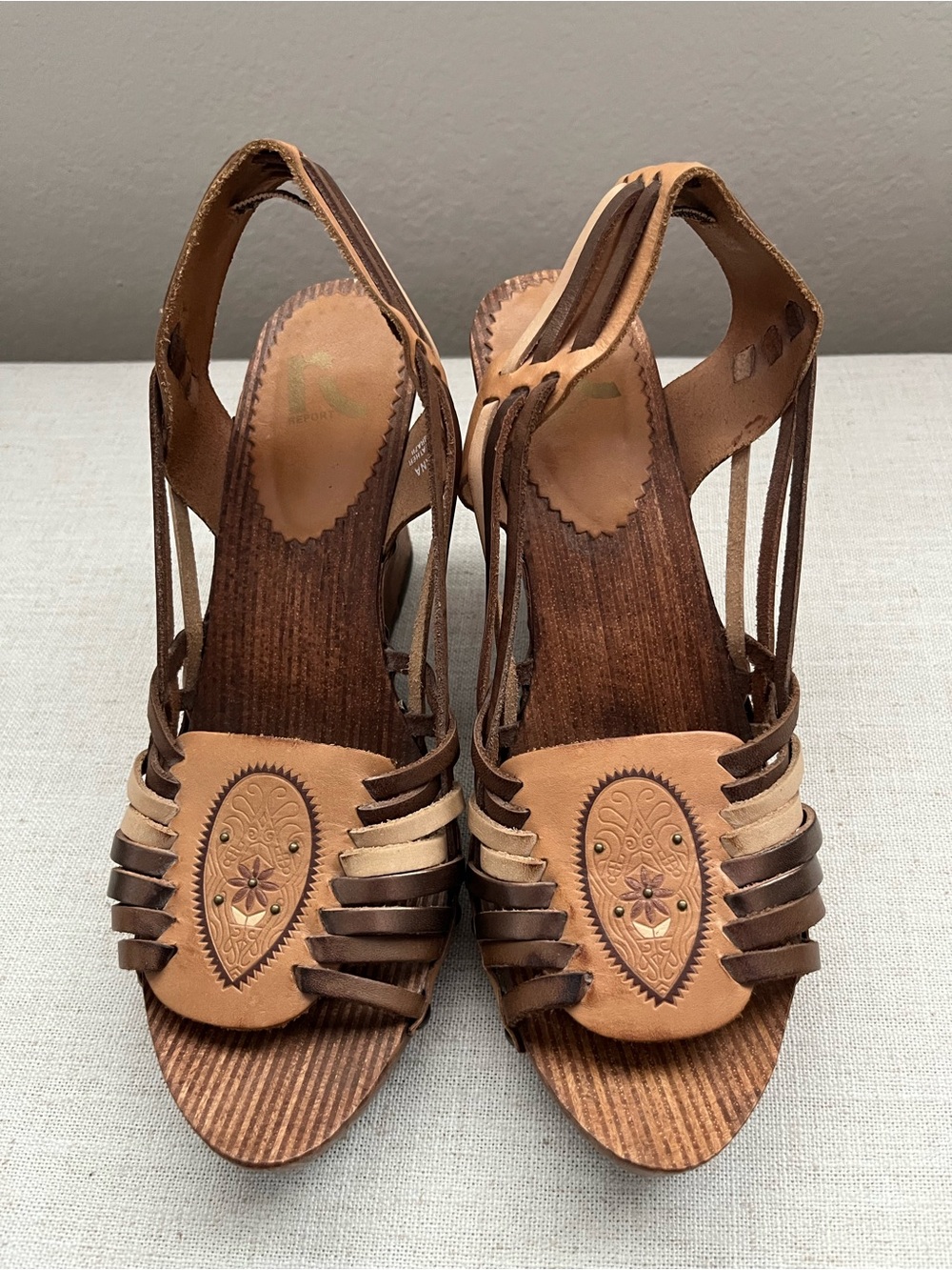 Report wooden wedge womens shoe 
Luana size 8